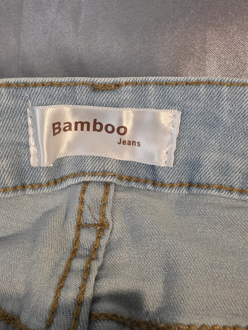 Light Blue Straight-leg jeans with an all-over white Daisy flower Print